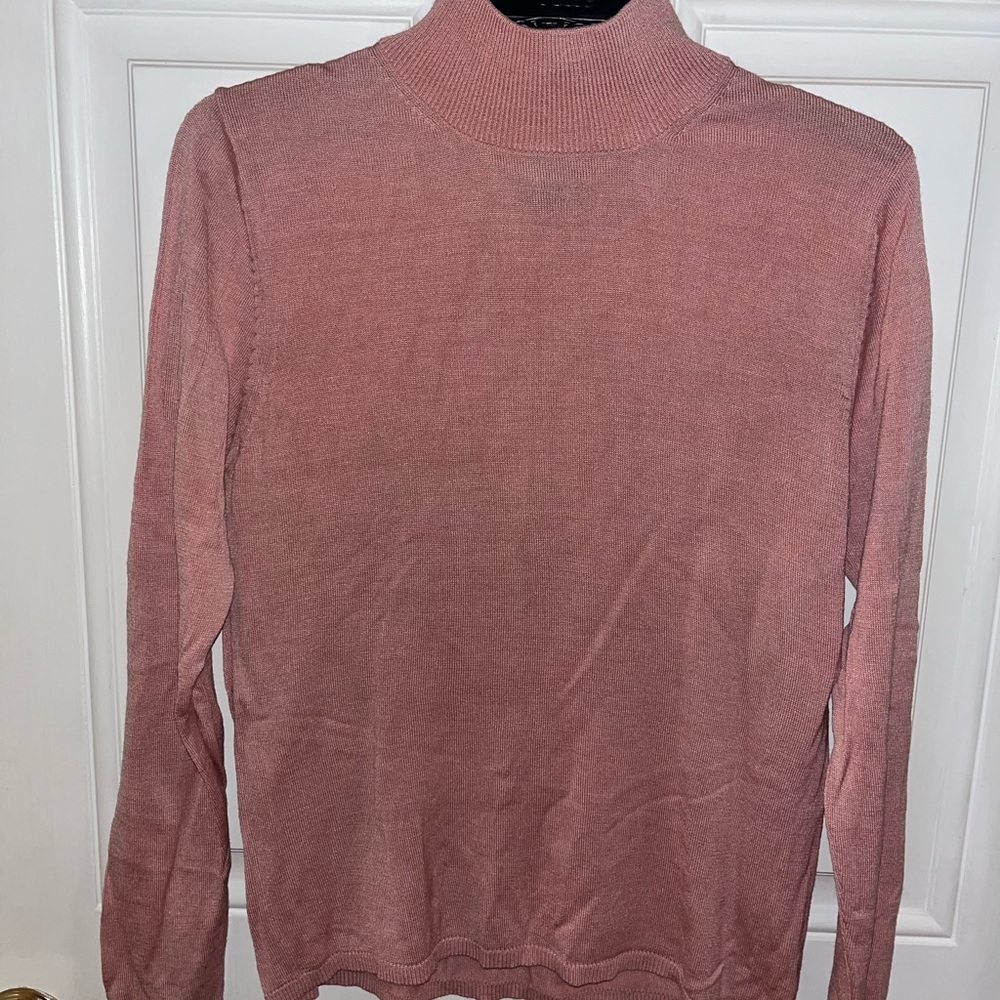 August Silk Dusty Pink Turtleneck Sweater